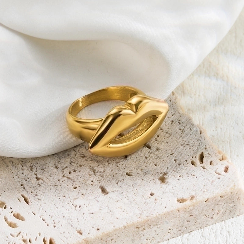 2 Pieces IG Style Minimalist Geometric 304 Stainless Steel 18K Gold Plated Plating Stainless Steel Rings