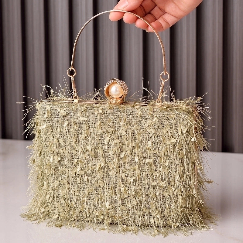 Women's Polyester Solid Color Vintage Style Classic Style Square Lock Clasp Handbag Evening Bag