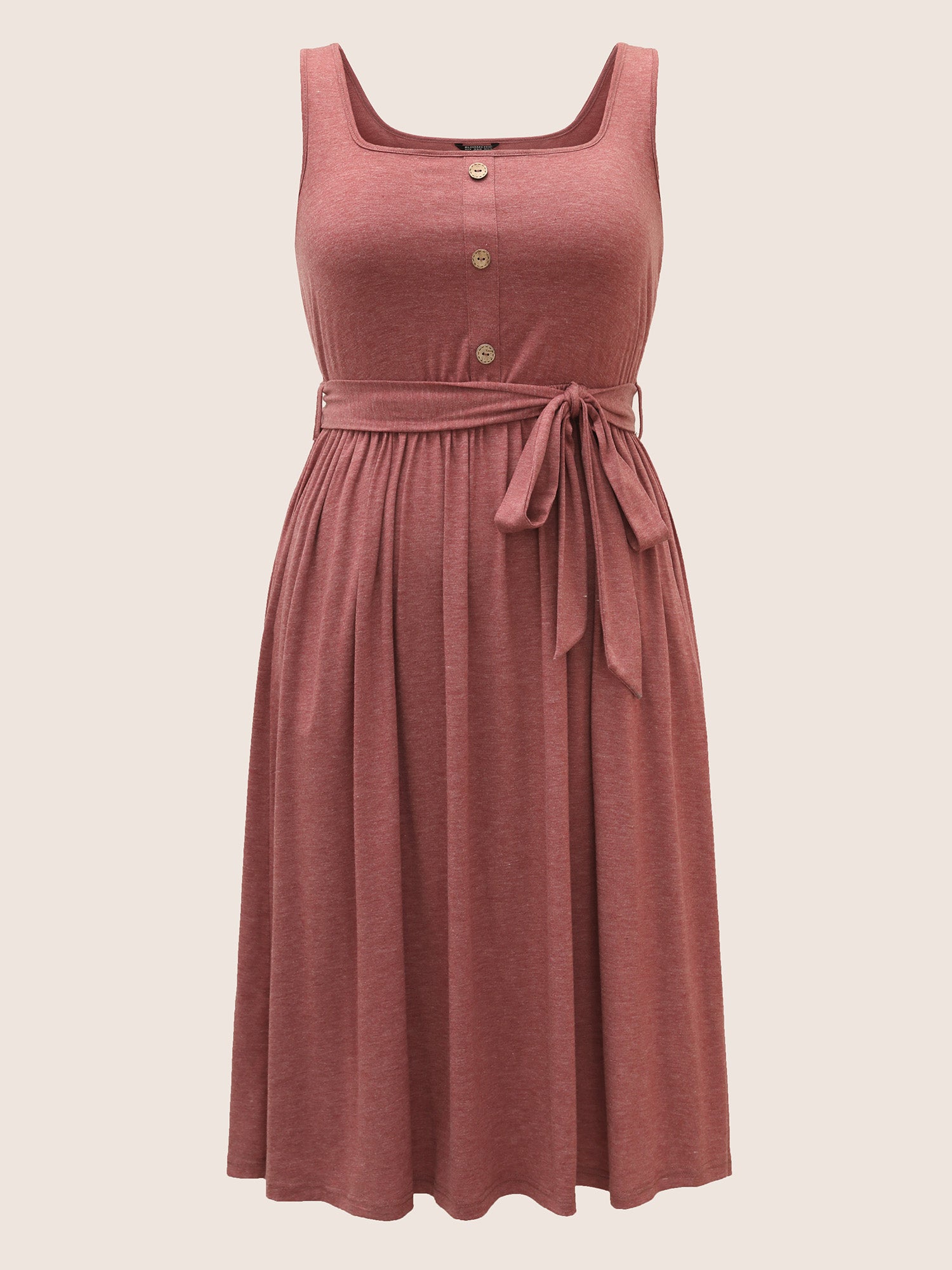 Supersoft Essentials Button Detail Belted Gathered Dress