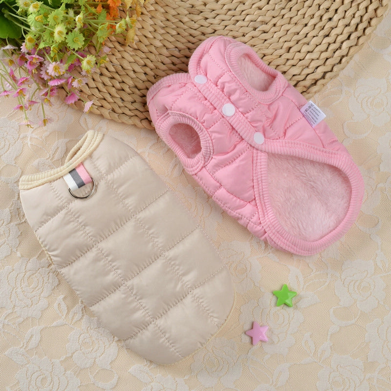 Simple Pet Clothes Dog Cat Clothing Cotton-padded Clothes Teddy Small Dog Marzis Autumn And Winter