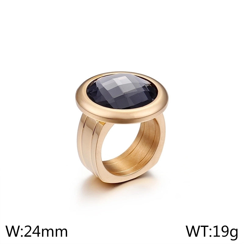 Titanium Steel 18K Gold Plated Fashion Plating Geometric No Inlaid