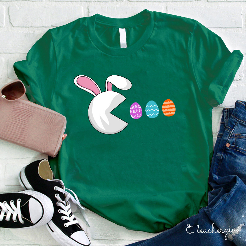 Pac-man Bunny Teacher T-Shirt