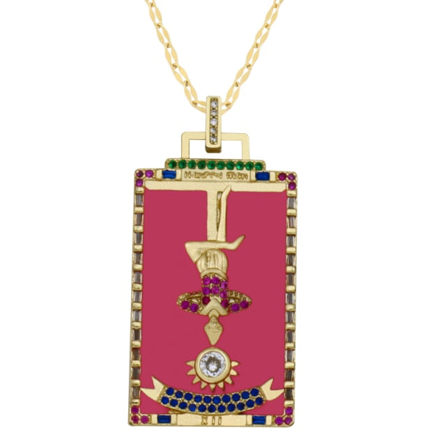 Diamond Tarot Card Necklaces