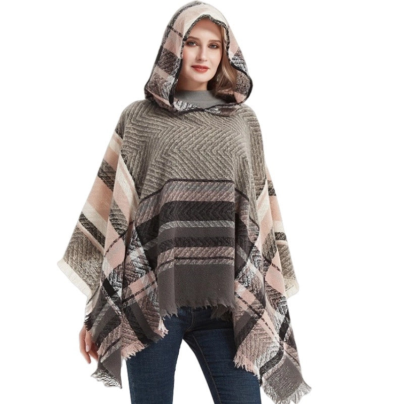 Women's Streetwear Lattice Polyester Tassel Shawl