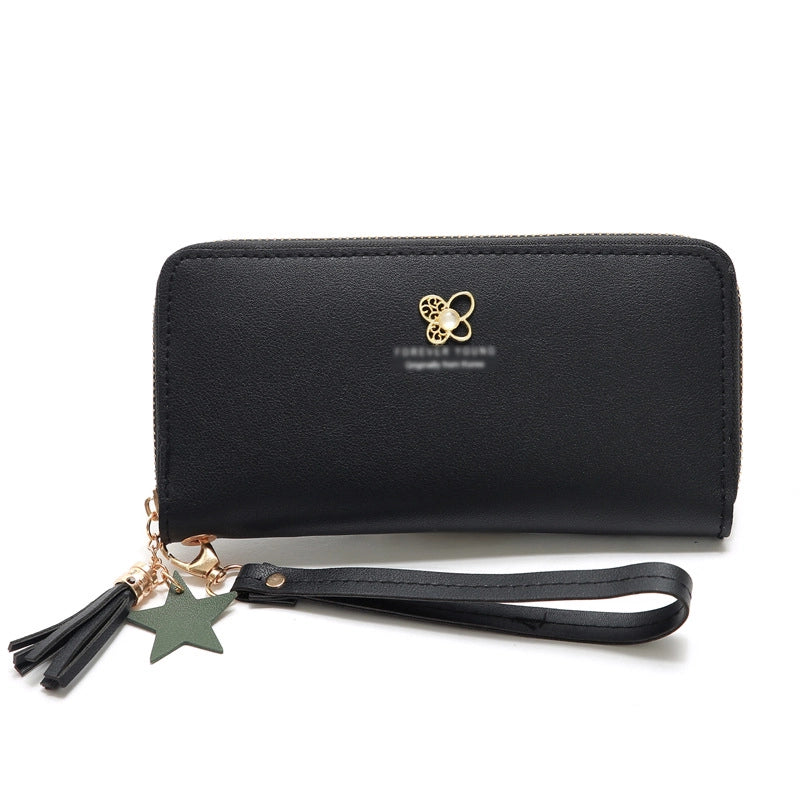 Korean Mid-length Four-leaf Zipper Multi-card Wallet