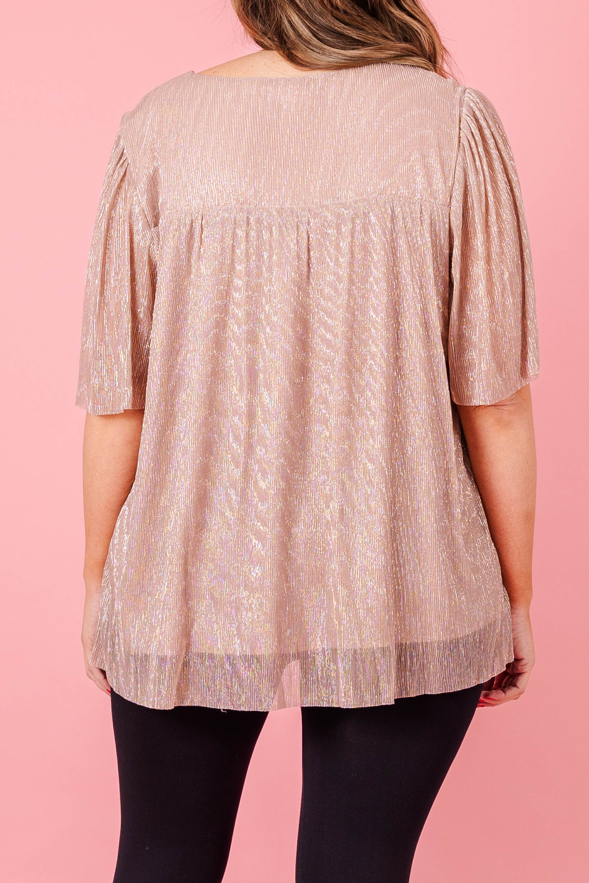 Grandeur Glam Top. Champagne