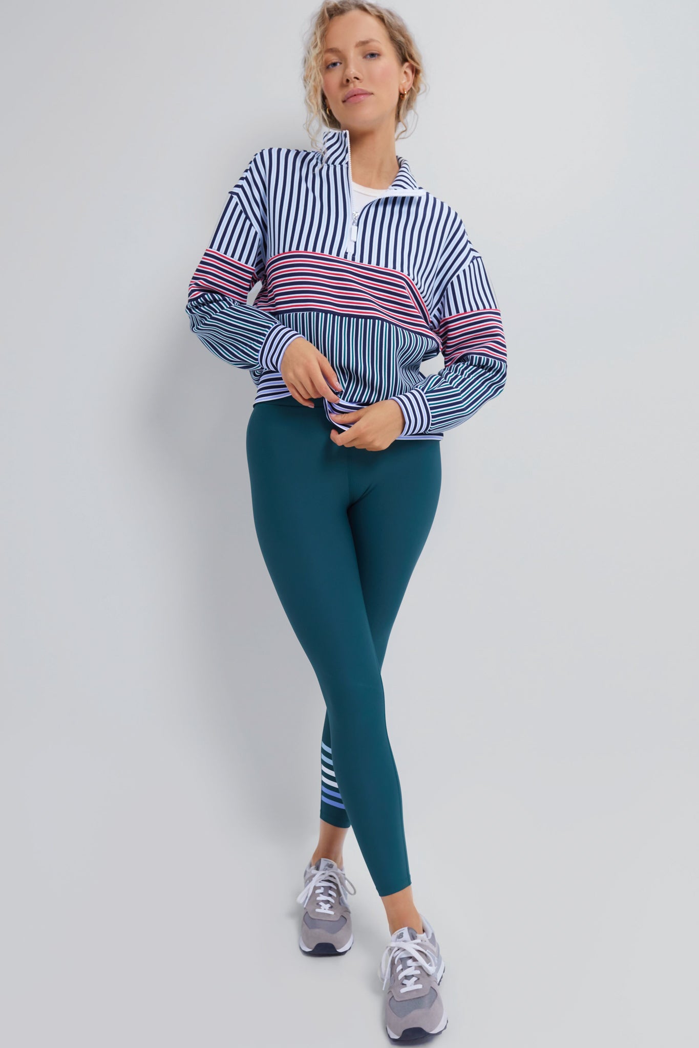 Cherry Stripe Varsity Quarter Zip
