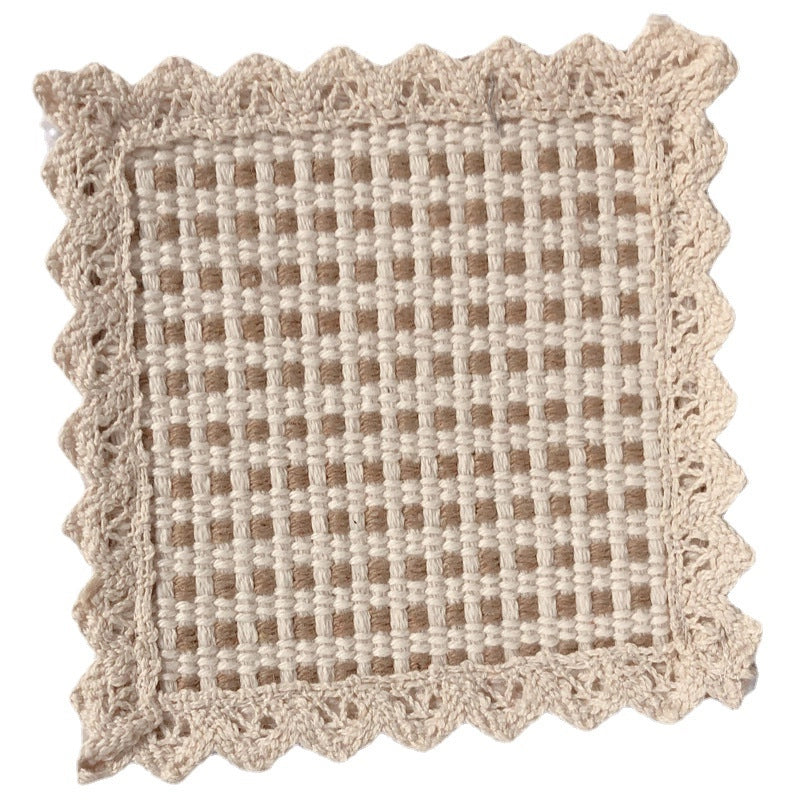 Pastoral Lattice Pure Cotton Tablecloths Artificial Decorations