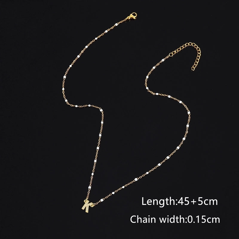 50 Pieces 201 Stainless Steel Copper Letter Pendant Necklace