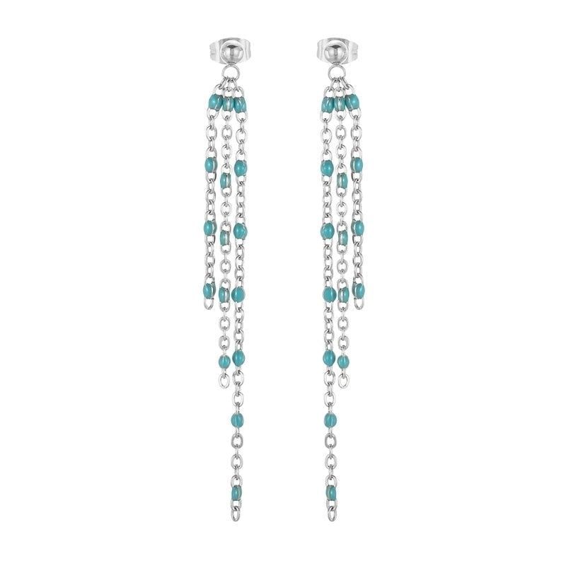 1 Pair Modern Style Tassel Plating Chain Stainless Steel 18K Gold Plated Drop Earrings