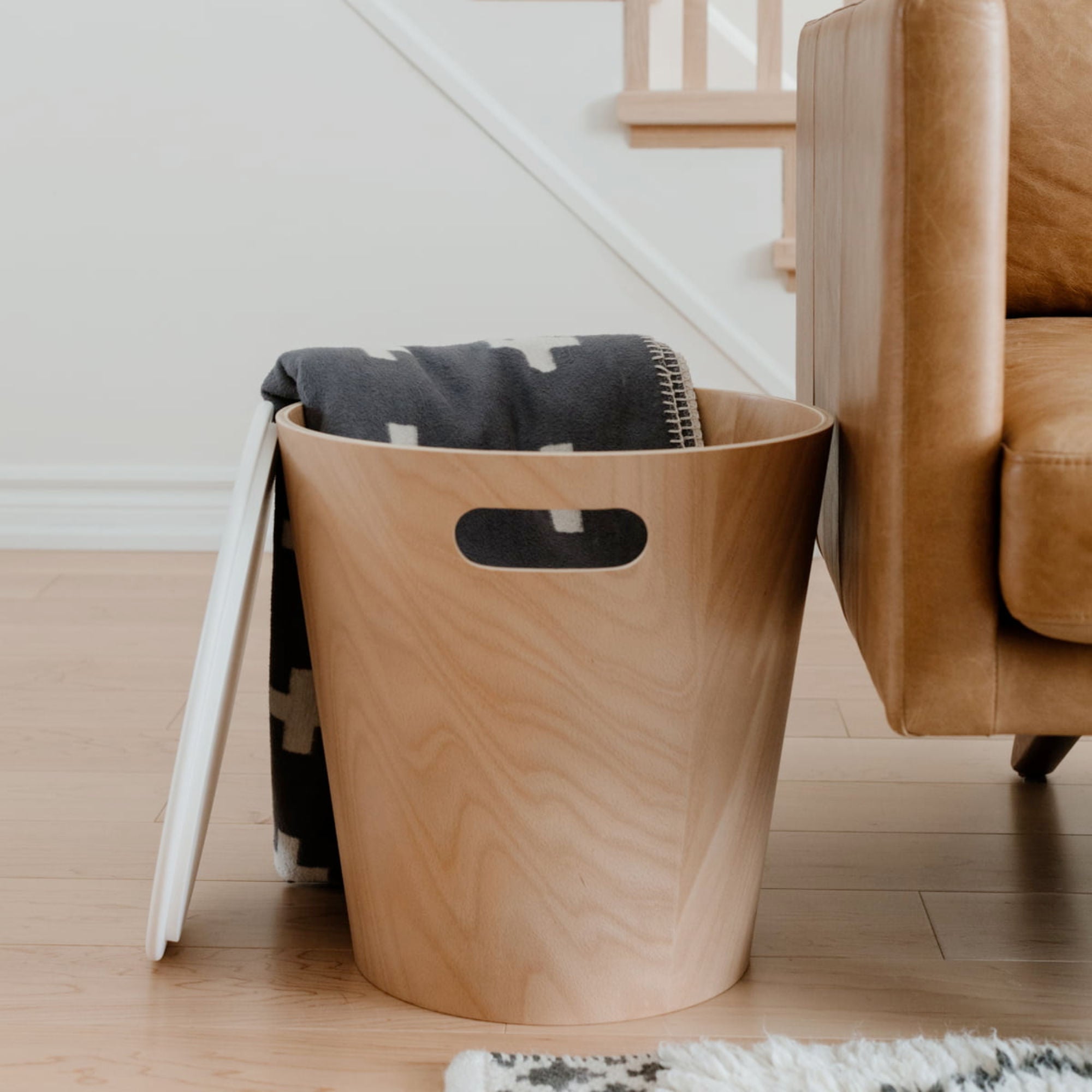 Umbra Woodrow storage stool. Natural