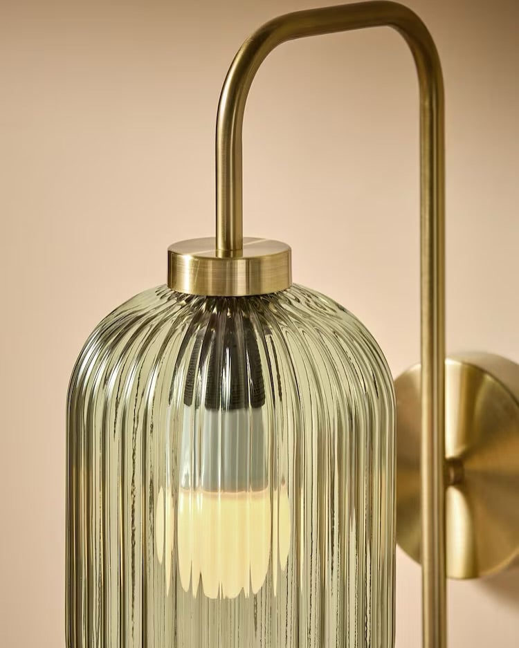 Ribbed Glass Globe Wall Light