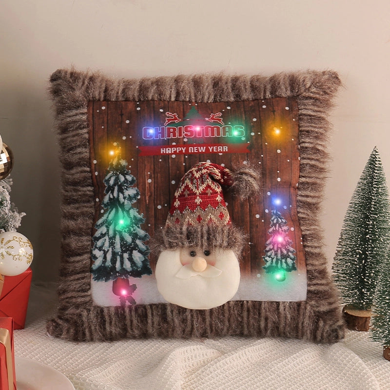 Christmas Cartoon Style Cute Christmas Tree Santa Claus Plush Couch & Sofa Decor