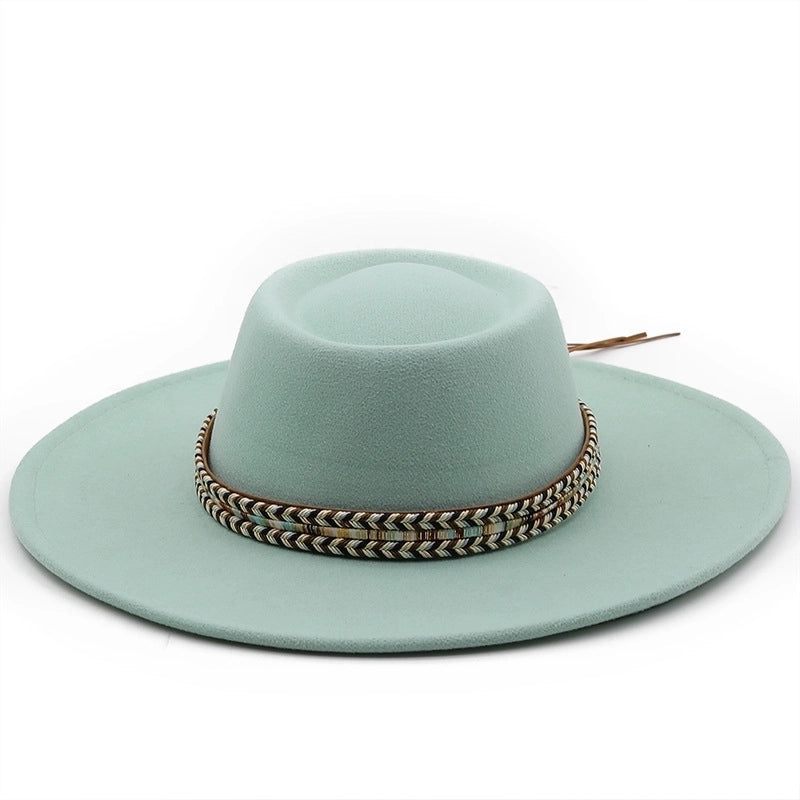 Fashion Ethnic Autumn And Winter Men's And Women's Couple Broad-brimmed Hat