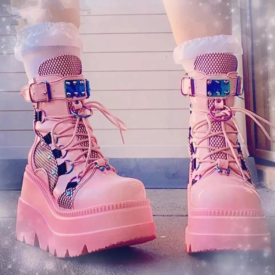 Pink Punk Martin Boots  KF20036