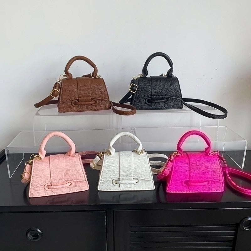 Women's All Seasons Pu Leather Solid Color Vintage Style Square Magnetic Buckle Handbag