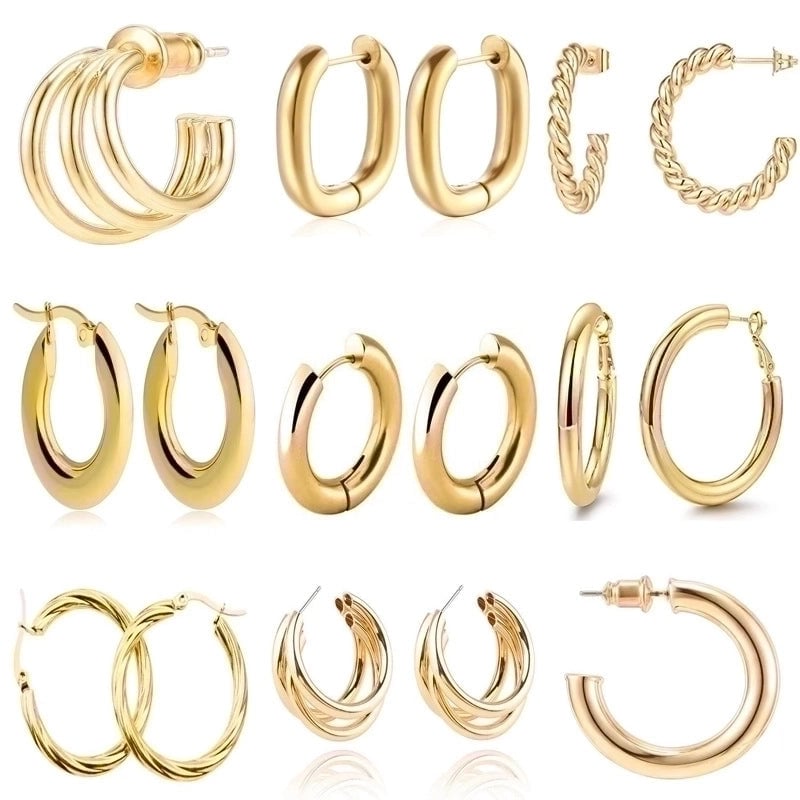 1 Pair Fashion Solid Color Plating 201 Stainless Steel 304 Stainless Steel 18K Gold Plated Earrings