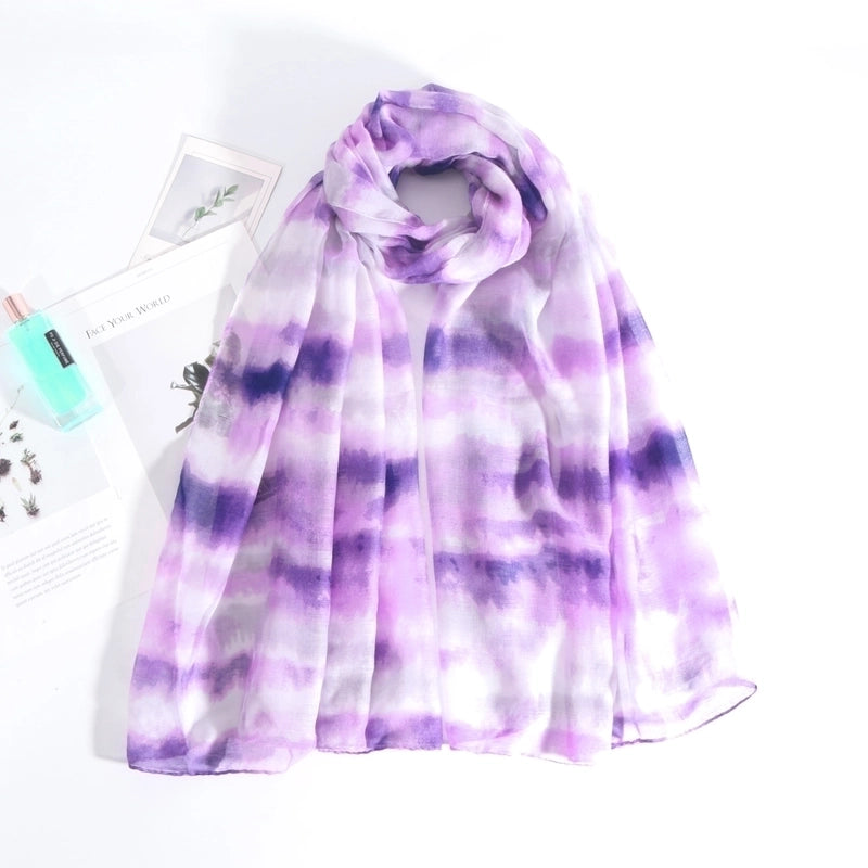 Unisex Ig Style Color Block Polyester Printing Dyeing Braid Silk Scarf