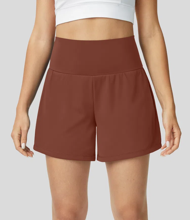 ⚡7 Packs for $24.98⚡Super High Waisted Back Pocket & Side Hidden Pocket 2-in-1 Yoga Shorts, 7/14 Color Sets