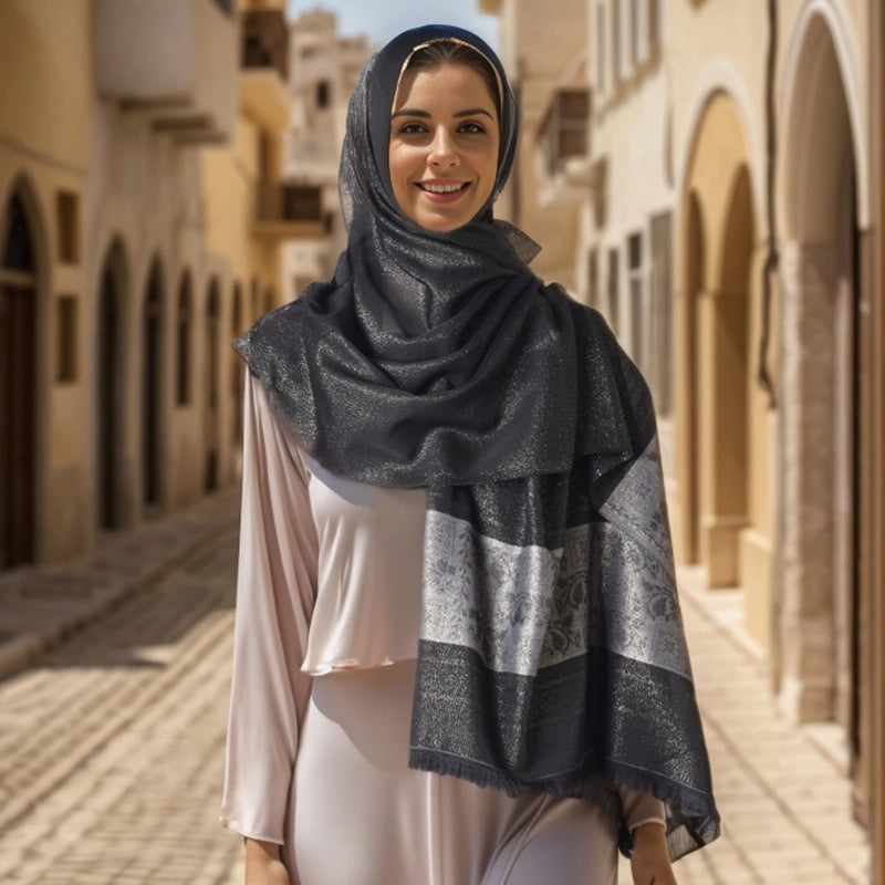 Women's Minimalist Flower Polyester Silk Scarf