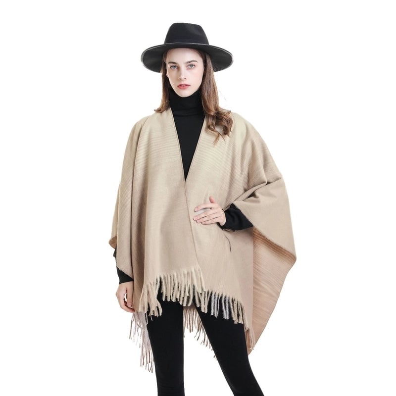 Spring And Autumn New Fashion Shawl Women's Cashmere Shawl Cape Gradient Tassel Warm Fashion Shawl