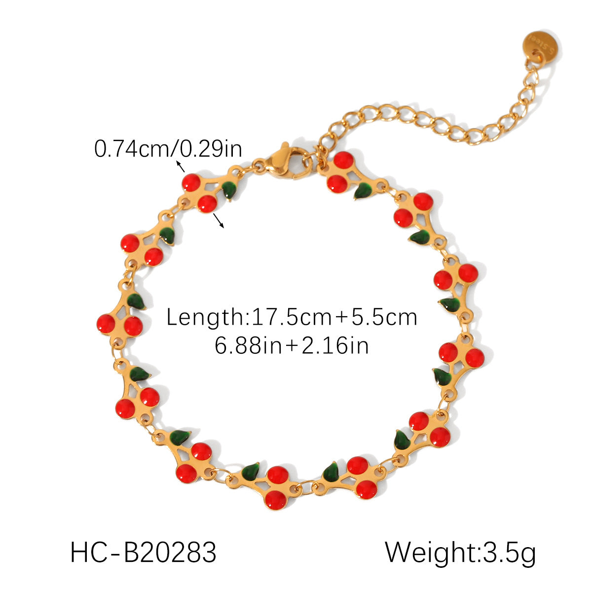 Phoenix Tide Stainless Steel Oil Drop Cherry Necklace Female Niche Design Versatile Clavicle Chain Titanium Steel Fruit Necklace