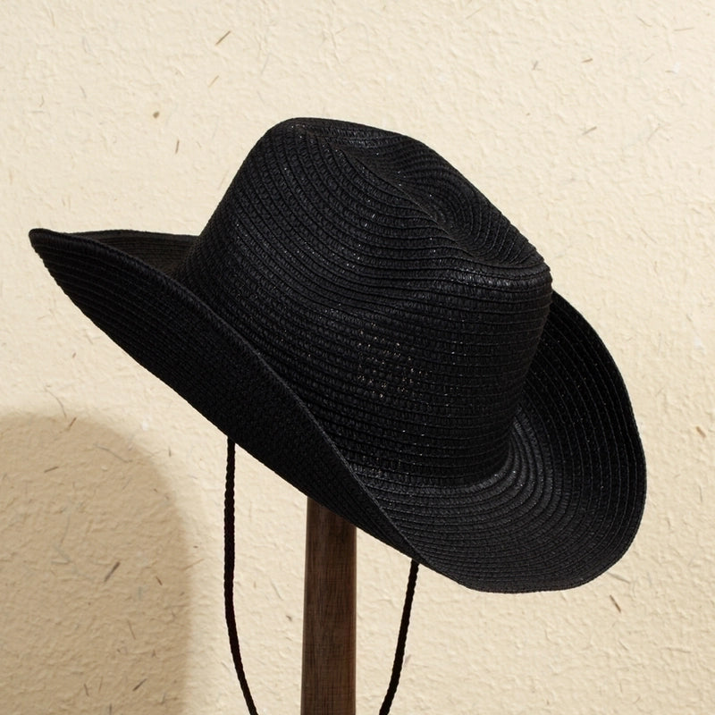 Unisex Casual Solid Color Wide Eaves Straw Hat