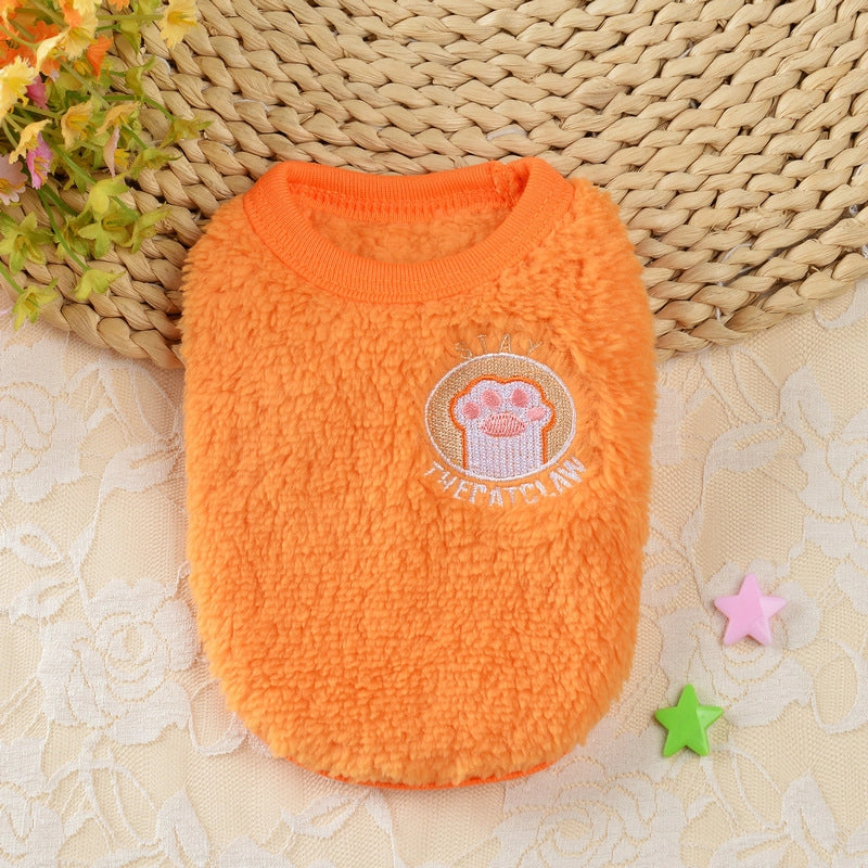Flannel Milk Dog Clothes Small Dog Puppy Cat Dog Autumn And Winter Pet Rabbit Teacup Dog Warm Vest