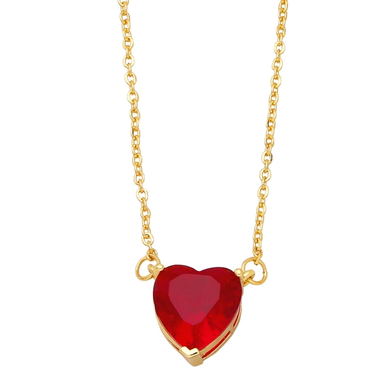 Copper Cable Chain Heart Shape Pendant Necklace