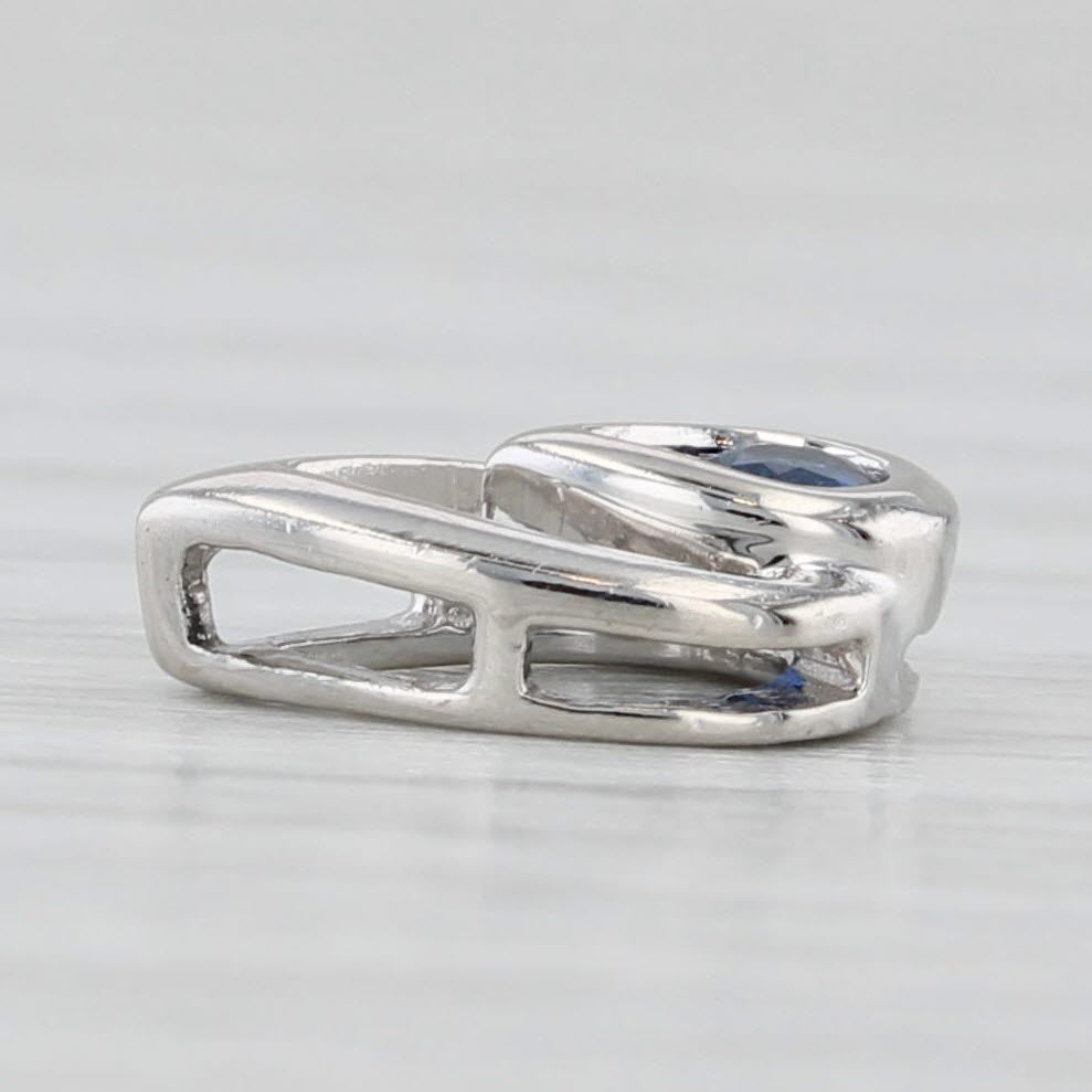 0.10ctw Small Blue Sapphire Teardrop Pendant 900 Platinum