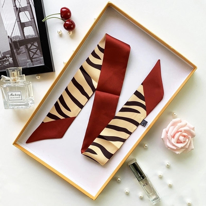 Women's Minimalist Flower Satin Printing Silk Scarf