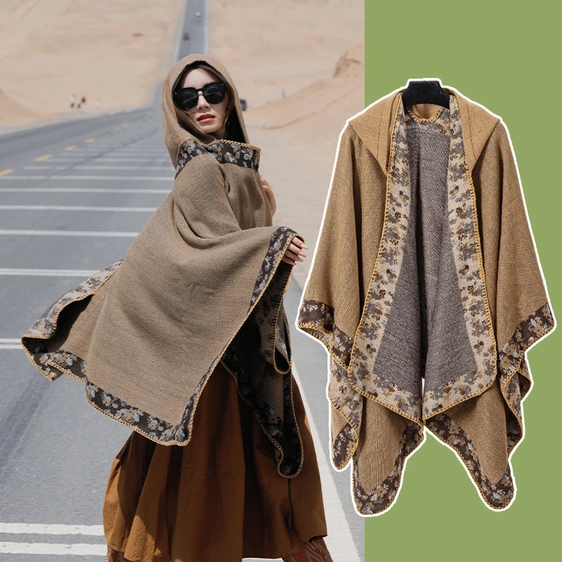 Women's Retro Ethnic Style Flower Artificial Wool Acrylic Shawl