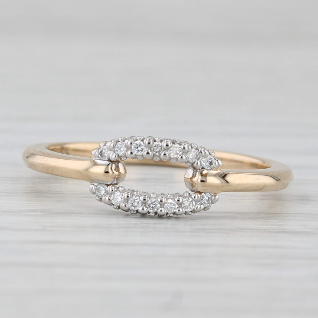 Kendra Scott Fine Elisa Interlocking Band 0.15ctw Diamond Ring Size 8 Stackable