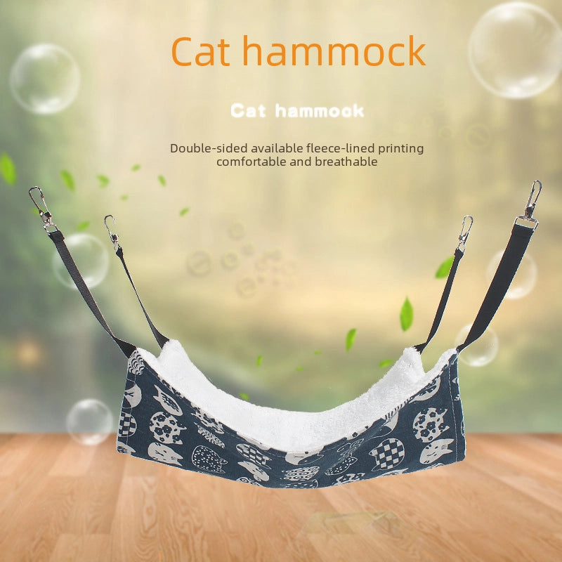 Pet Cat Nest Iron Cage Breathable Plus Velvet Hook Cat Hammock Swing Cat Hanging Nest Pet Hammock Supplies
