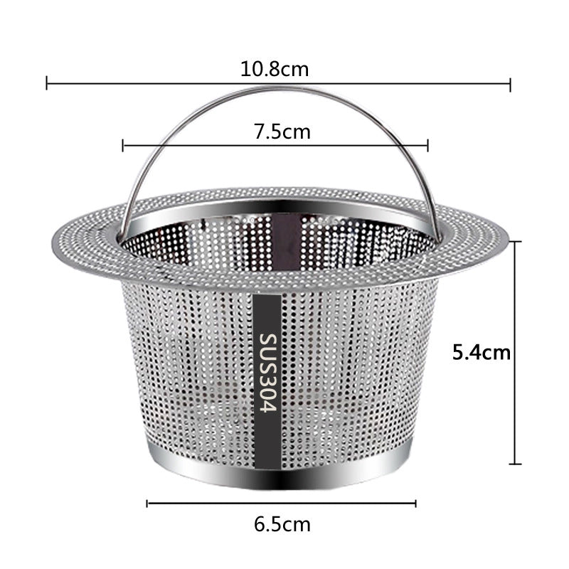 Kitchen Filter Drain Net Sink 304 Stainless Steel Filter Sink Garbage Artifact Sewer Drain Funnel
