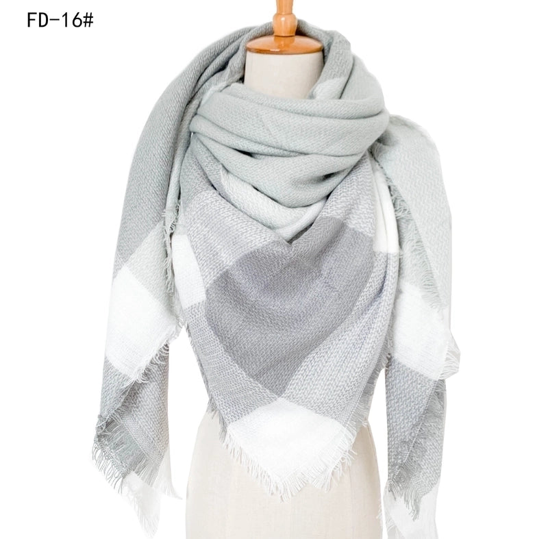 Women's Casual Color Block Imitation Cashmere Scarf