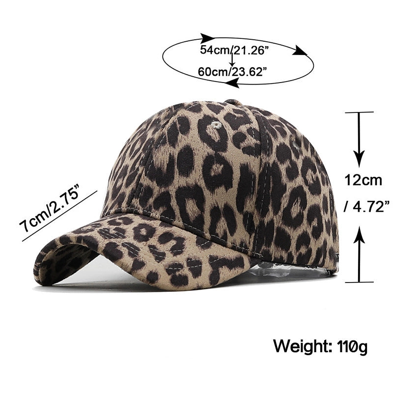 Spring Fashion Leopard Print Suede Baseball Cap Breathable Sunscreen Cap