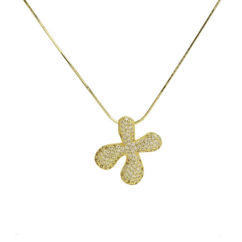 Minimalist Classic Style Letter Copper Plating 18K Gold Plated Pendant Necklace