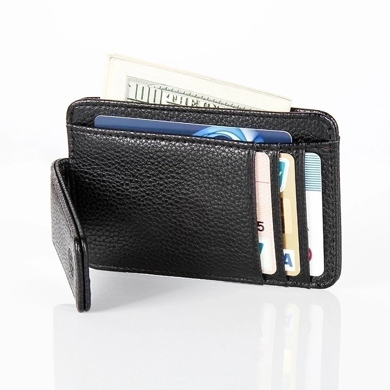 Men's Solid Color Pu Leather Hidden Buckle Wallets