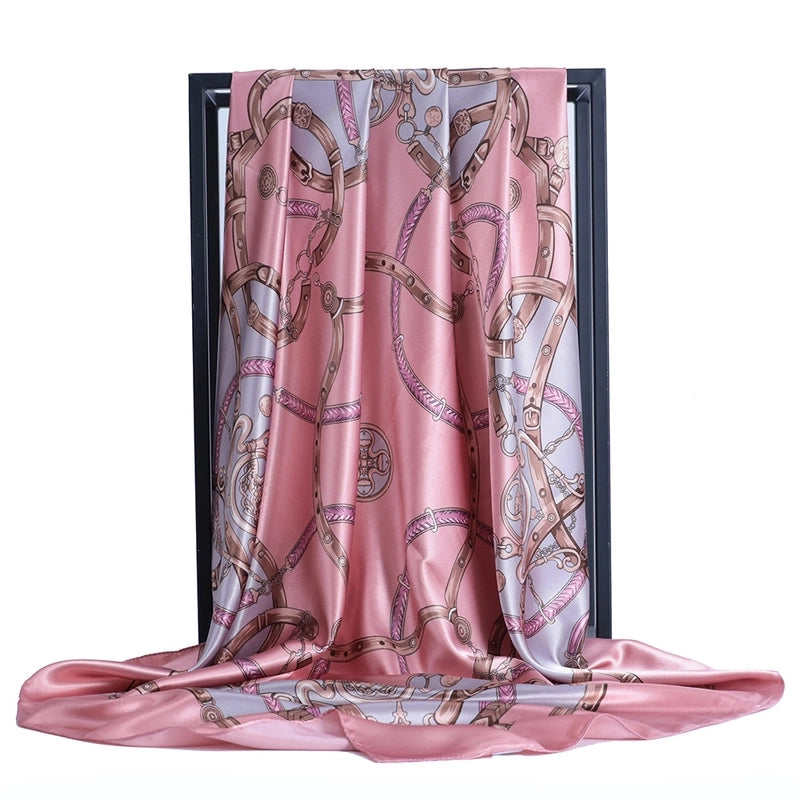 Women's Vintage Style Streetwear Color Block Satin Kerchief
