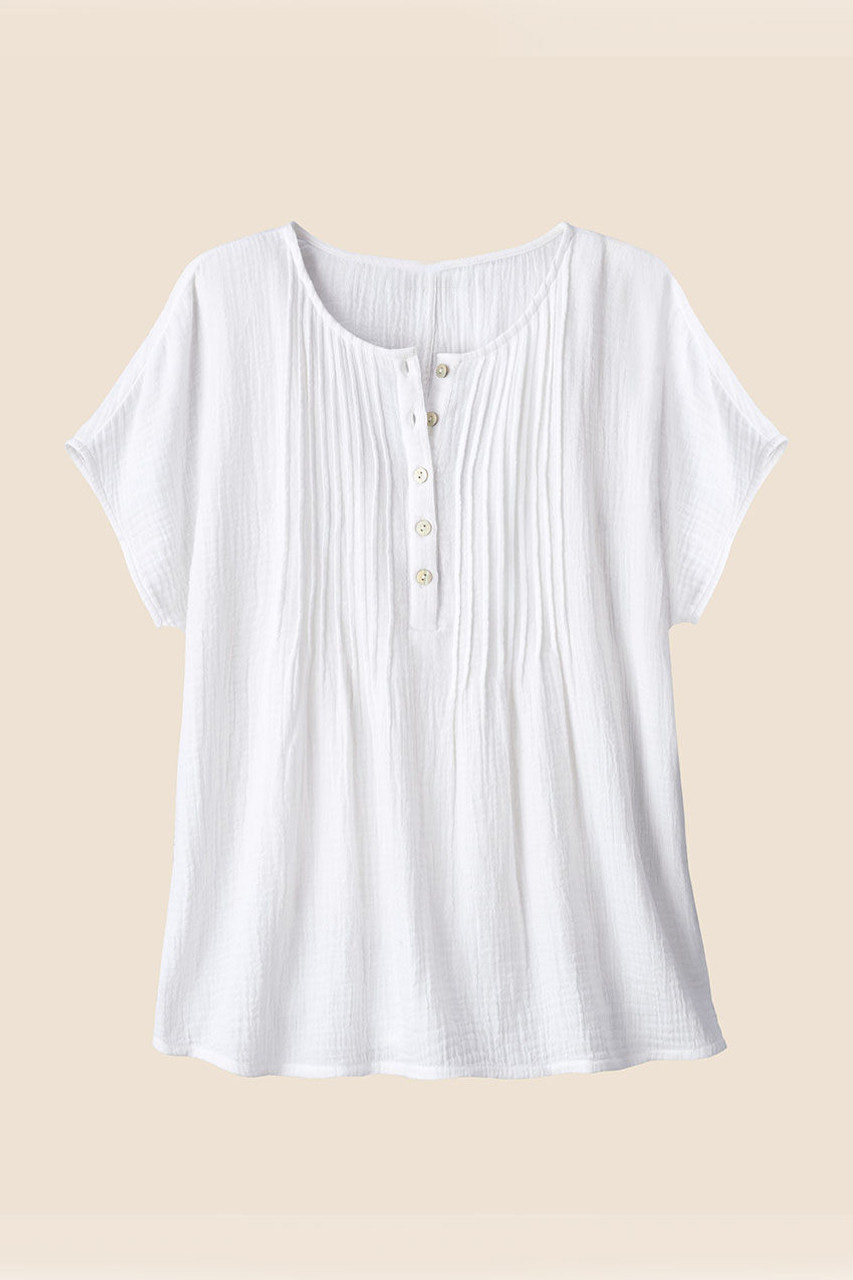 Summer Breeze Gauze Pintuck Top