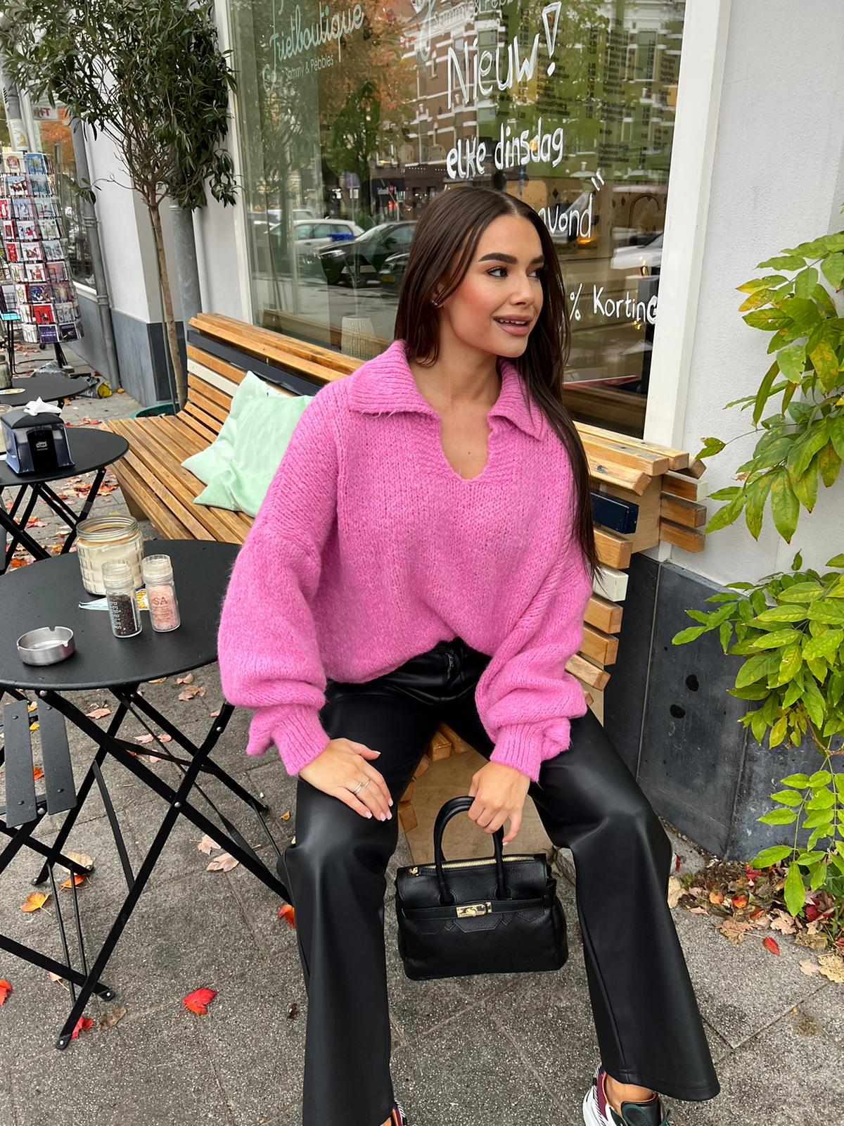 Polo sweater candy pink