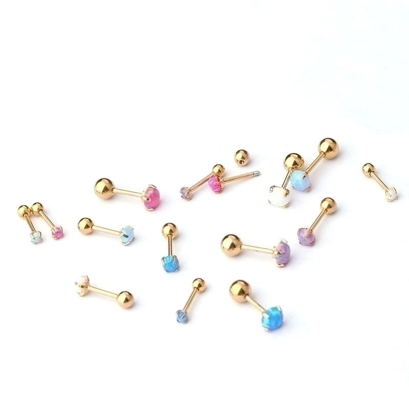 Ear Cartilage Rings & Studs Geometric 316L Stainless Steel  Plating Artificial Gemstones