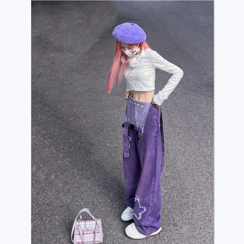 Purple Denim Overalls  KF9943