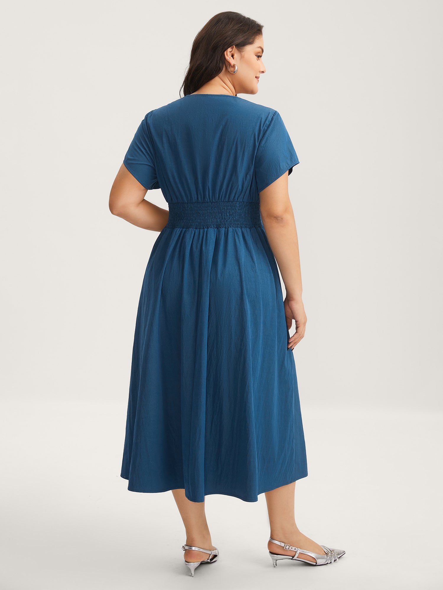 Belted Cinched-Waist Solid Maxi Dress