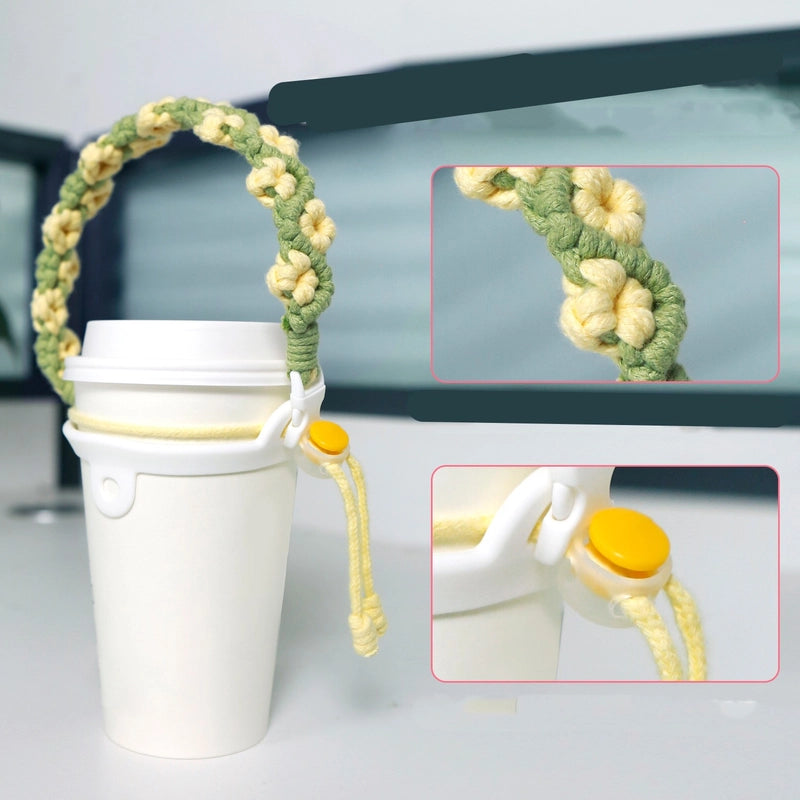 Casual Flower Cotton Rope Water Cup Lanyard 1 Piece