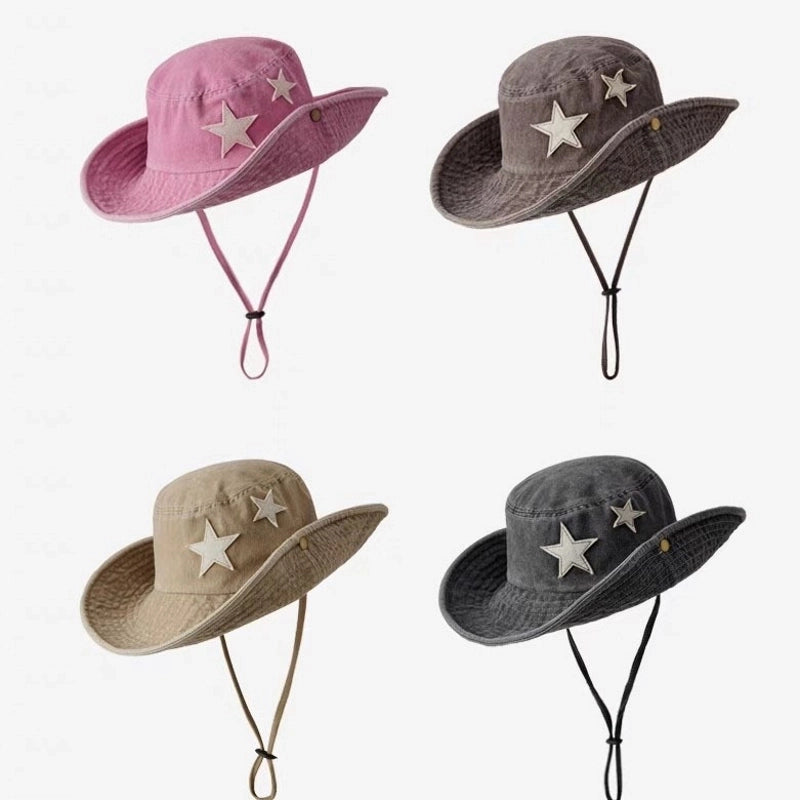 Unisex Minimalist Classic Style Color Block Crimping Bucket Hat