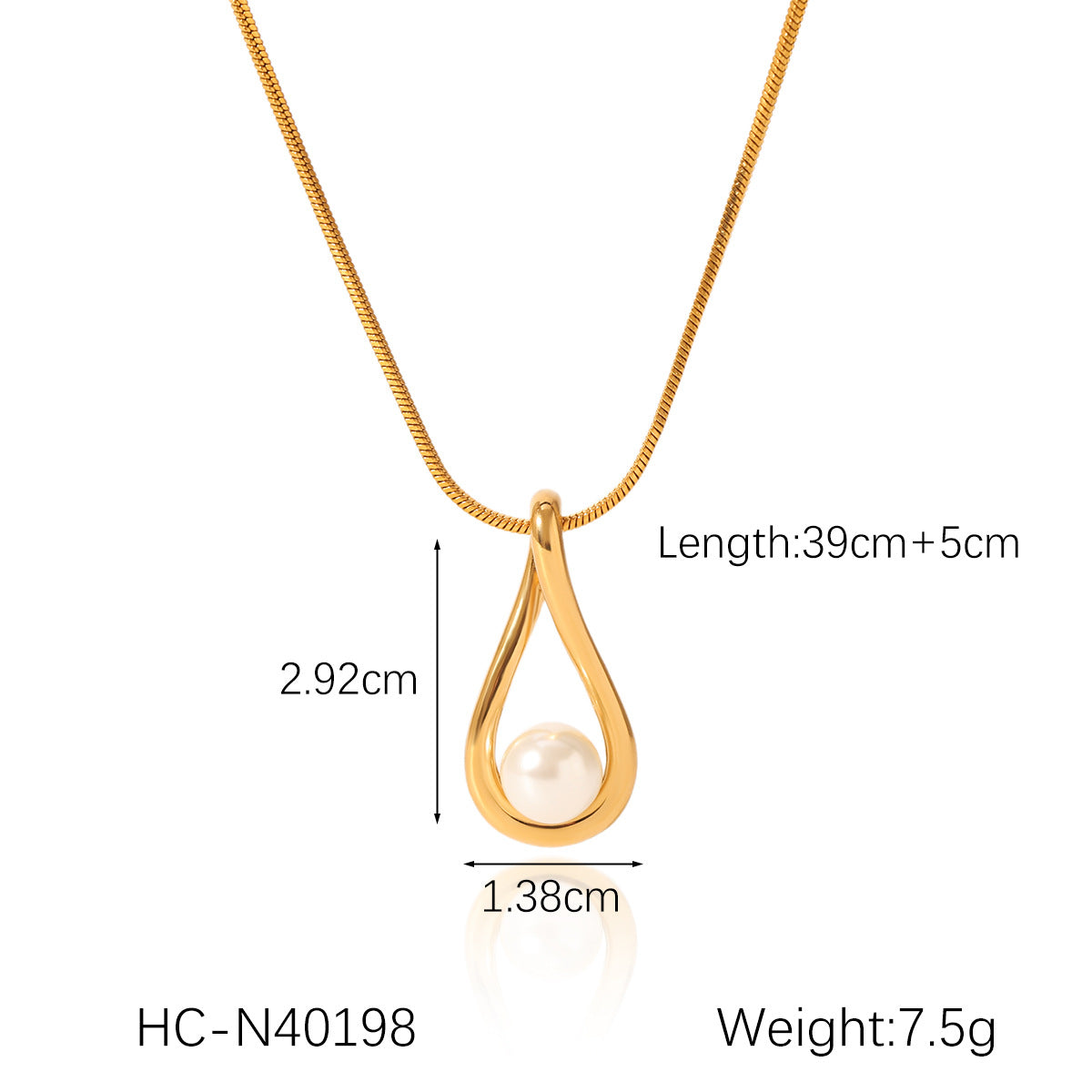 Stainless Steel Hollow Water Drop Pearl Pendant Necklace Female Clavicle Chain Titanium Steel Necklace