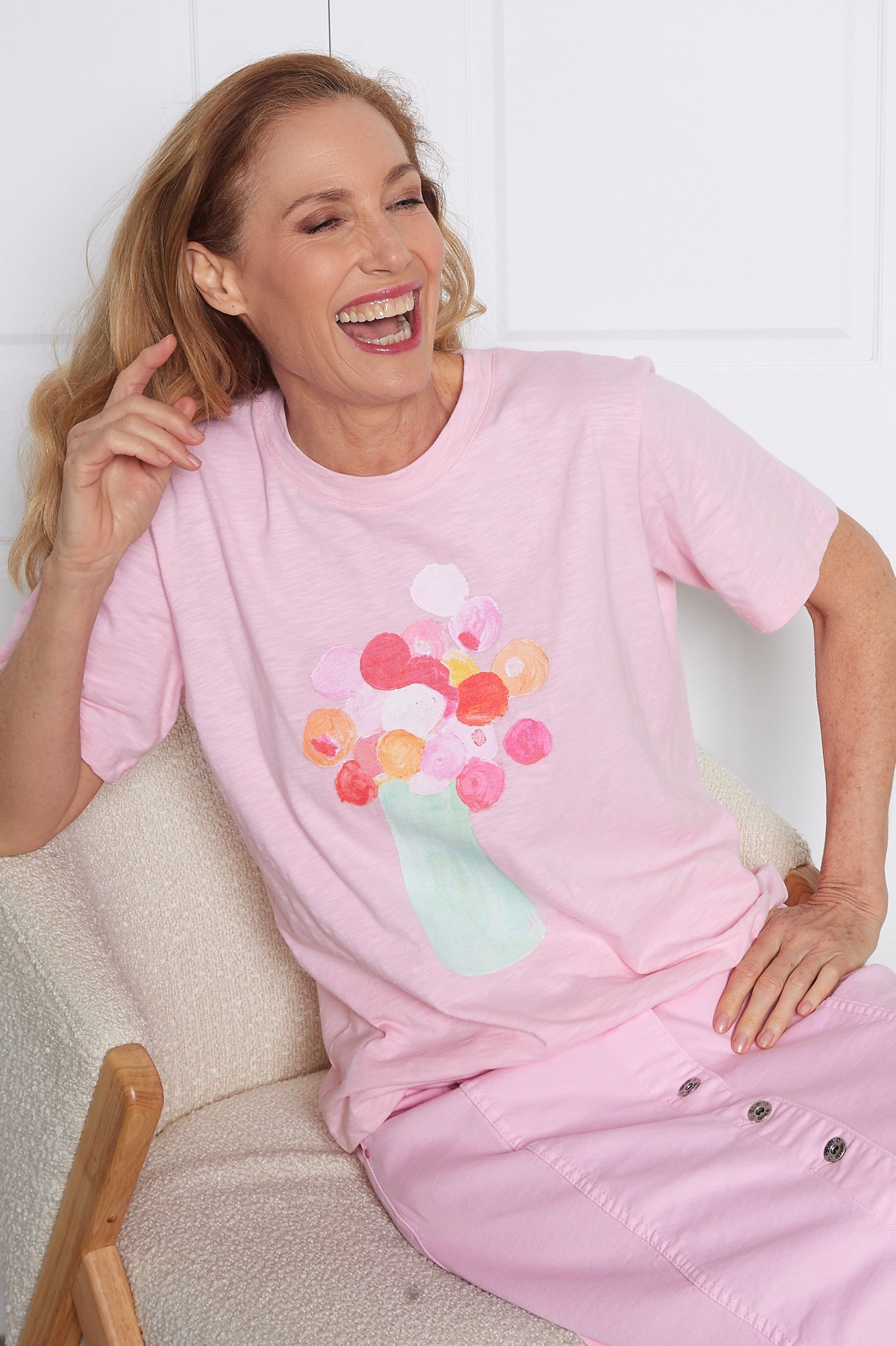 Janey Floral Tee - Splendid Pink