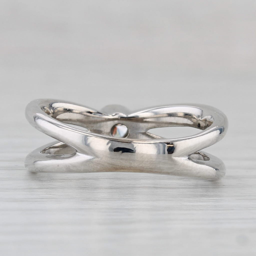 0.15ct Diamond Solitaire Ring 14k White Gold Size 6.75-7